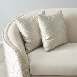 Hyacinth Cream Velvet 3-Seater Sofa