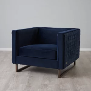 Interwoven Navy Blue Fabric Chair