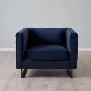 Interwoven Navy Blue Fabric Chair3