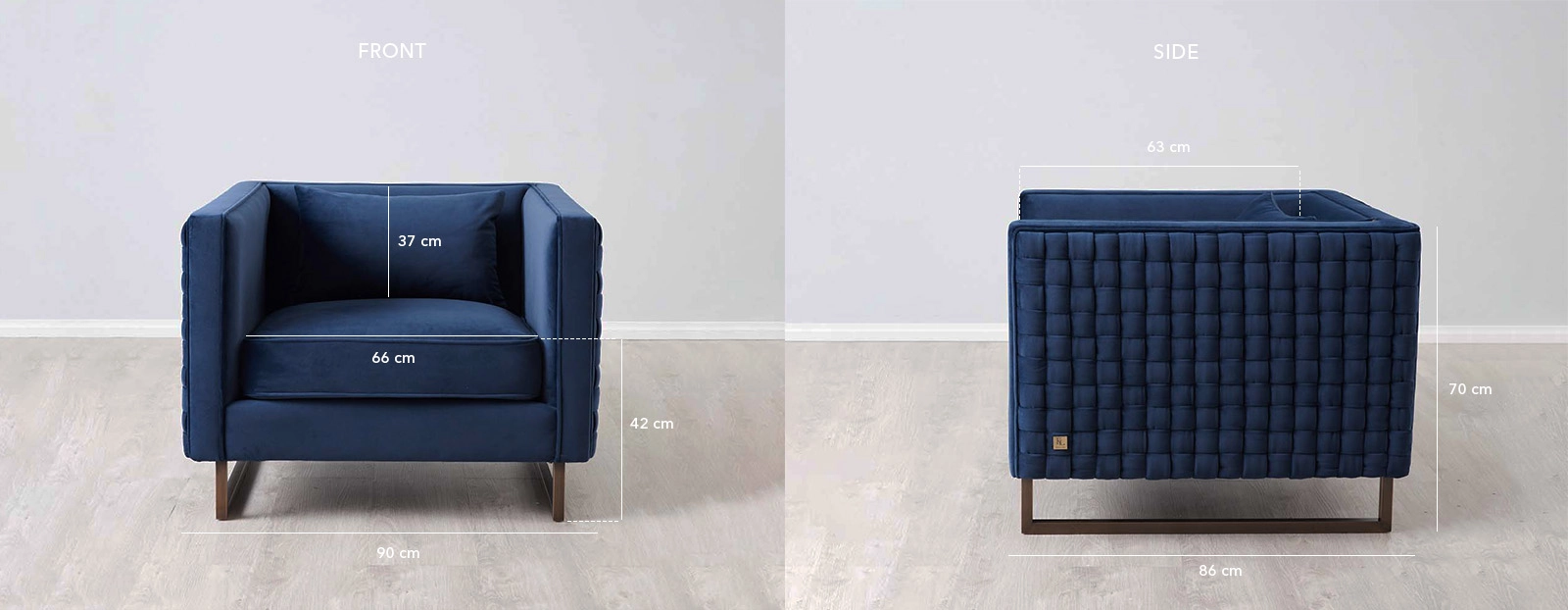 Interwoven Navy Blue Fabric Chair7