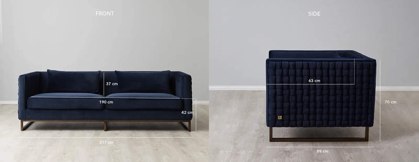 Interwoven Navy Blue Sofa
