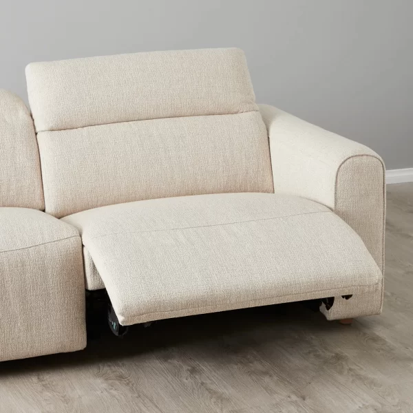 Jamie II Oatmeal Woven Fabric 3-Seater Electric Recliner