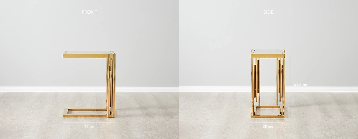 Jules Polished Gold Stainless Steel Side Table