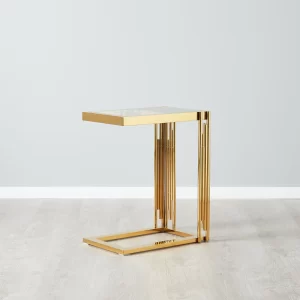 Jules Polished Gold Stainless Steel Side Table