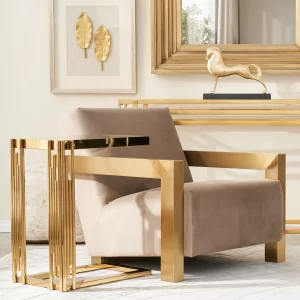 Jules Polished Gold Stainless Steel Side Table