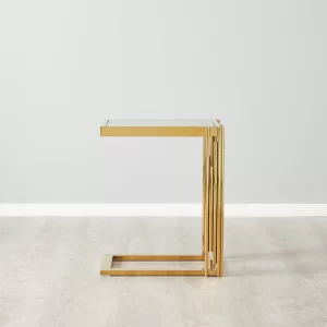 Jules Polished Gold Stainless Steel Side Table