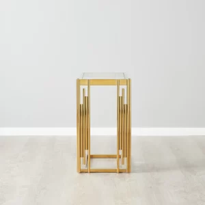 Jules Polished Gold Stainless Steel Side Table