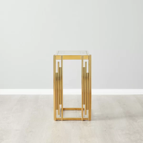 Jules Polished Gold Stainless Steel Side Table