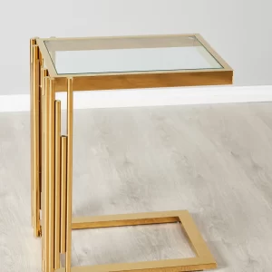 Jules Polished Gold Stainless Steel Side Table