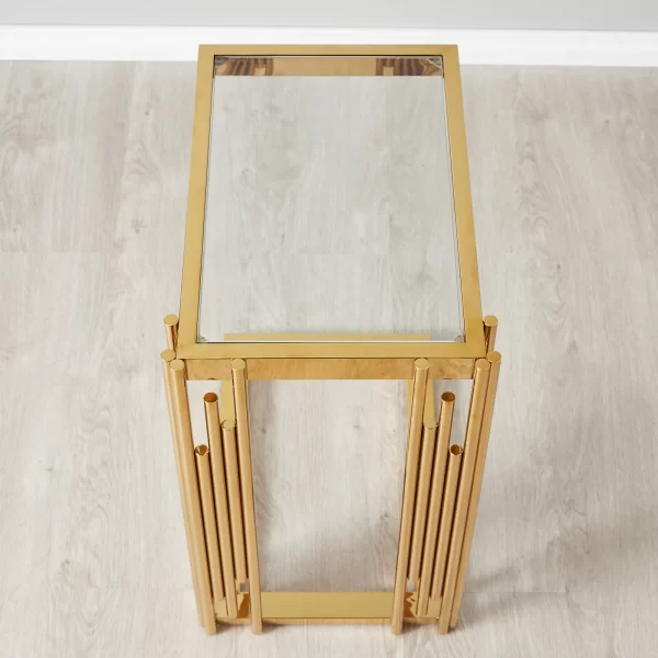 Jules Polished Gold Stainless Steel Side Table