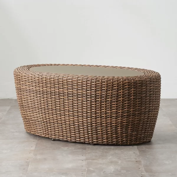 Juno Natural Brown Wicker Oval Coffee Table1