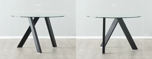 Jutta Glass 120cm Dining Table2