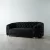 Kelly Black Velvet 2-Seater Sofa - Black Nickel Legs