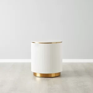 Kennedy White Sintered Stone Side Table