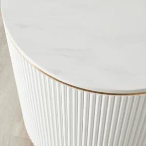 Kennedy White Sintered Stone Side Table