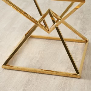 Knox Gold Side Table - Clear Glass Top