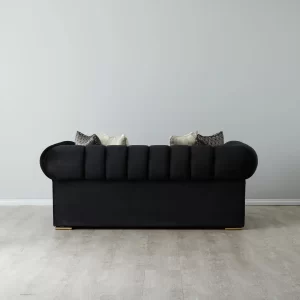 Leola Black Velvet 2-Seater Sofa