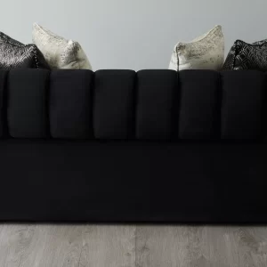 Leola Black Velvet 2-Seater Sofa