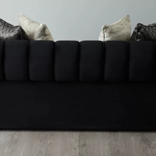 Leola Black Velvet 2-Seater Sofa