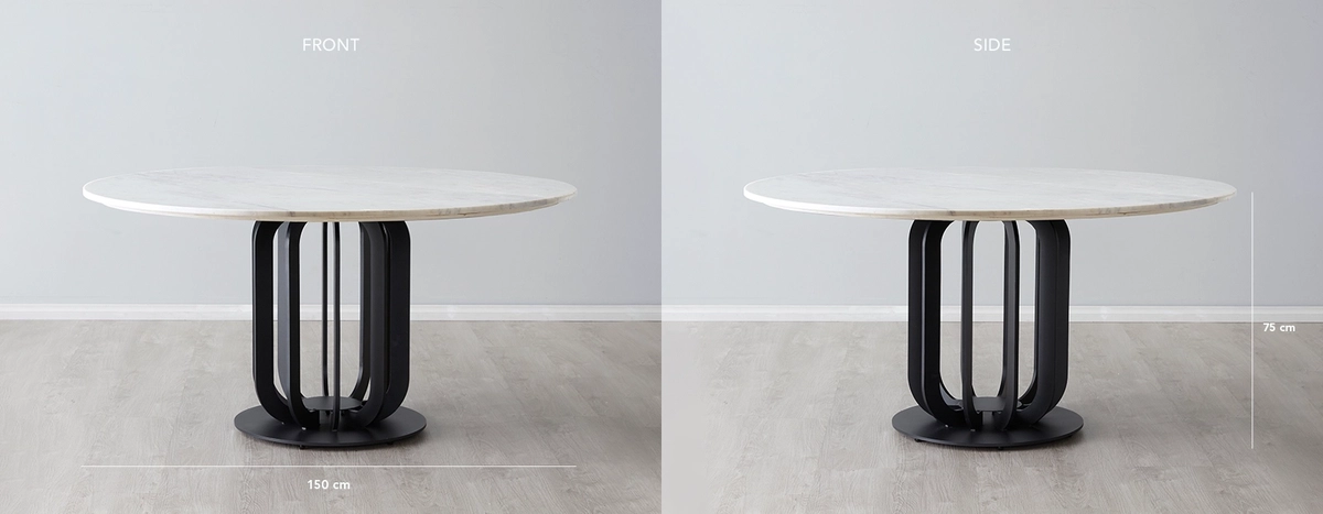 Lillian Black Marble Dining Table