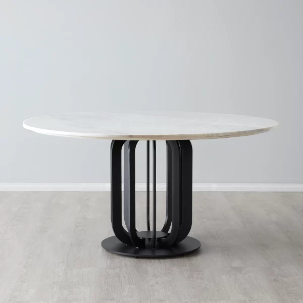 Lillian Natural White Marble Dining Table1