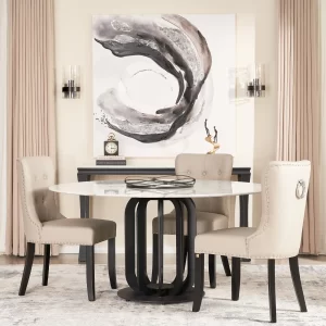 Lillian Natural White Marble Dining Table3