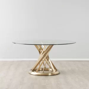 Louisa Brushed Gold Dining Table1