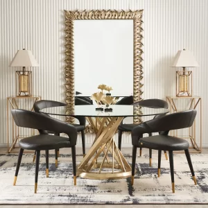 Louisa Brushed Gold Dining Table1