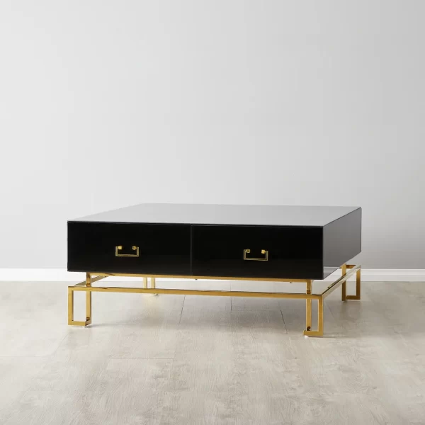 Luella Black 4-Drawer Coffee Table