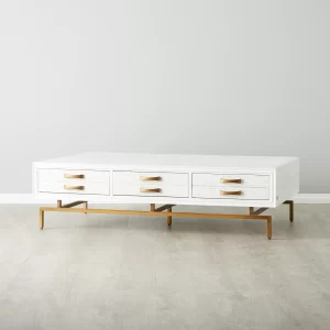 Mackenzie White Wooden Coffee Table1