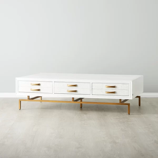 Mackenzie White Wooden Coffee Table1