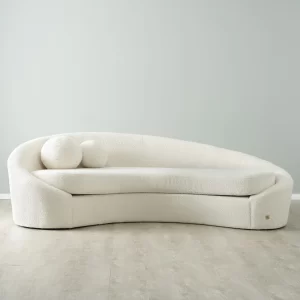 Maddie Curved Cream Turrel 3-Seater Sofa