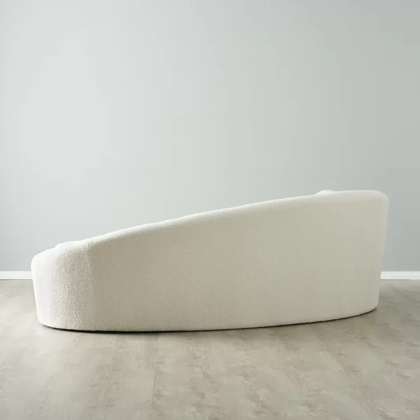 Maddie Curved Cream Turrel 3-Seater Sofa