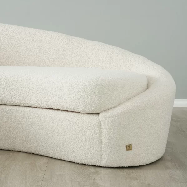 Maddie Curved Cream Turrel 3-Seater Sofa