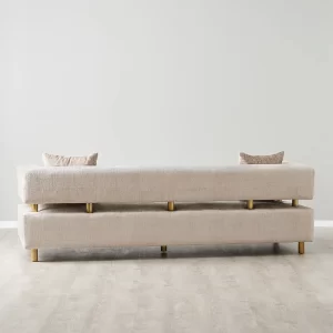 Malta II 3-Seater Beige Latte Chenille Fabric Sofa