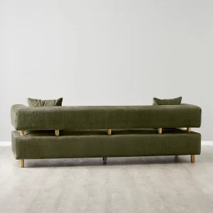 Malta II 3-Seater Green Chenille Fabric Sofa