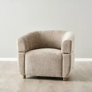 Malta II Beige Latte Chenille Fabric Occasional Chair