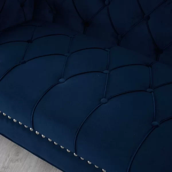 Manuel Navy Blue Velvet 3-Seater Sofa