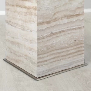 Monolith Natural Cream Travertine Side Table