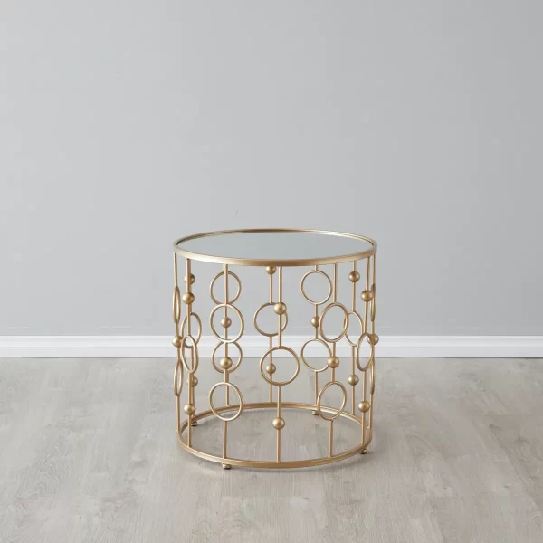 Mystic Antique Gold Mirror Side Tables