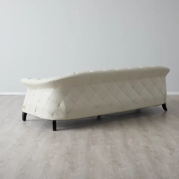 Regal Cream Leather 3-Seater Sofa