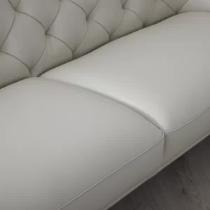 Regal Cream Leather 3-Seater Sofa