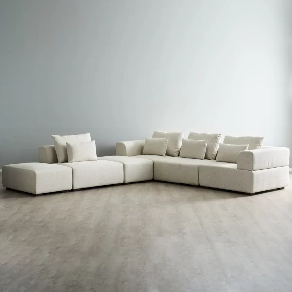 Riviera II Isabelline White Fabric Modular Sofa