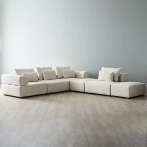 Riviera II Isabelline White Fabric Modular Sofa