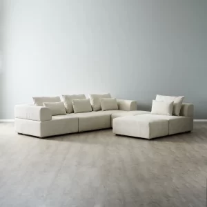 Riviera II Isabelline White Fabric Modular Sofa