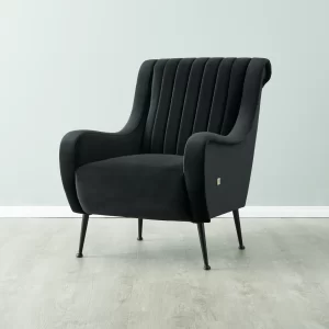 Roosevelt Black Velvet Occasional Chair