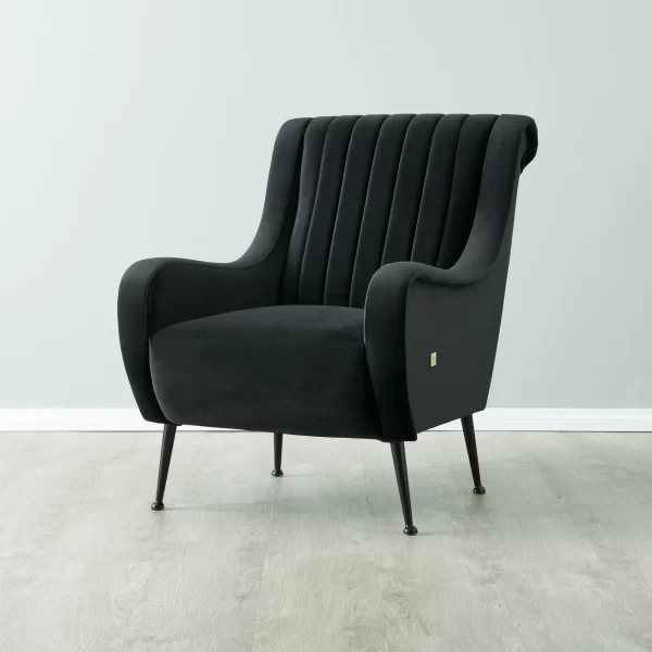 Roosevelt Black Velvet Occasional Chair