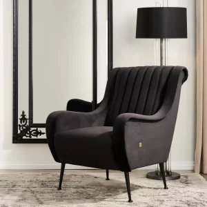 Roosevelt Black Velvet Occasional Chair