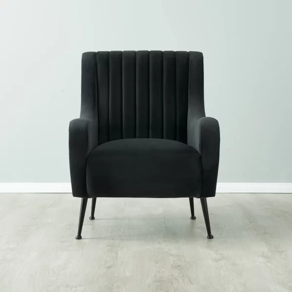 Roosevelt Black Velvet Occasional Chair