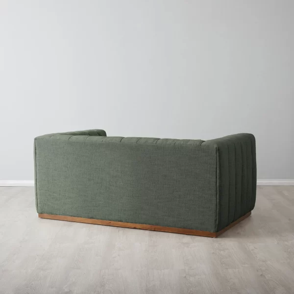 Storme Kombu Green 2-Seater Fabric Sofa - Brown Legs1